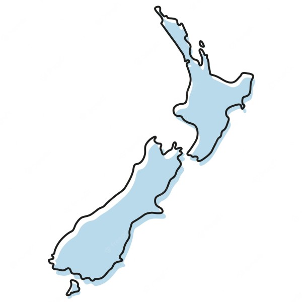 stylized simple outline map new zealand icon blue sketch map new zealand vector illustration 160901 3649